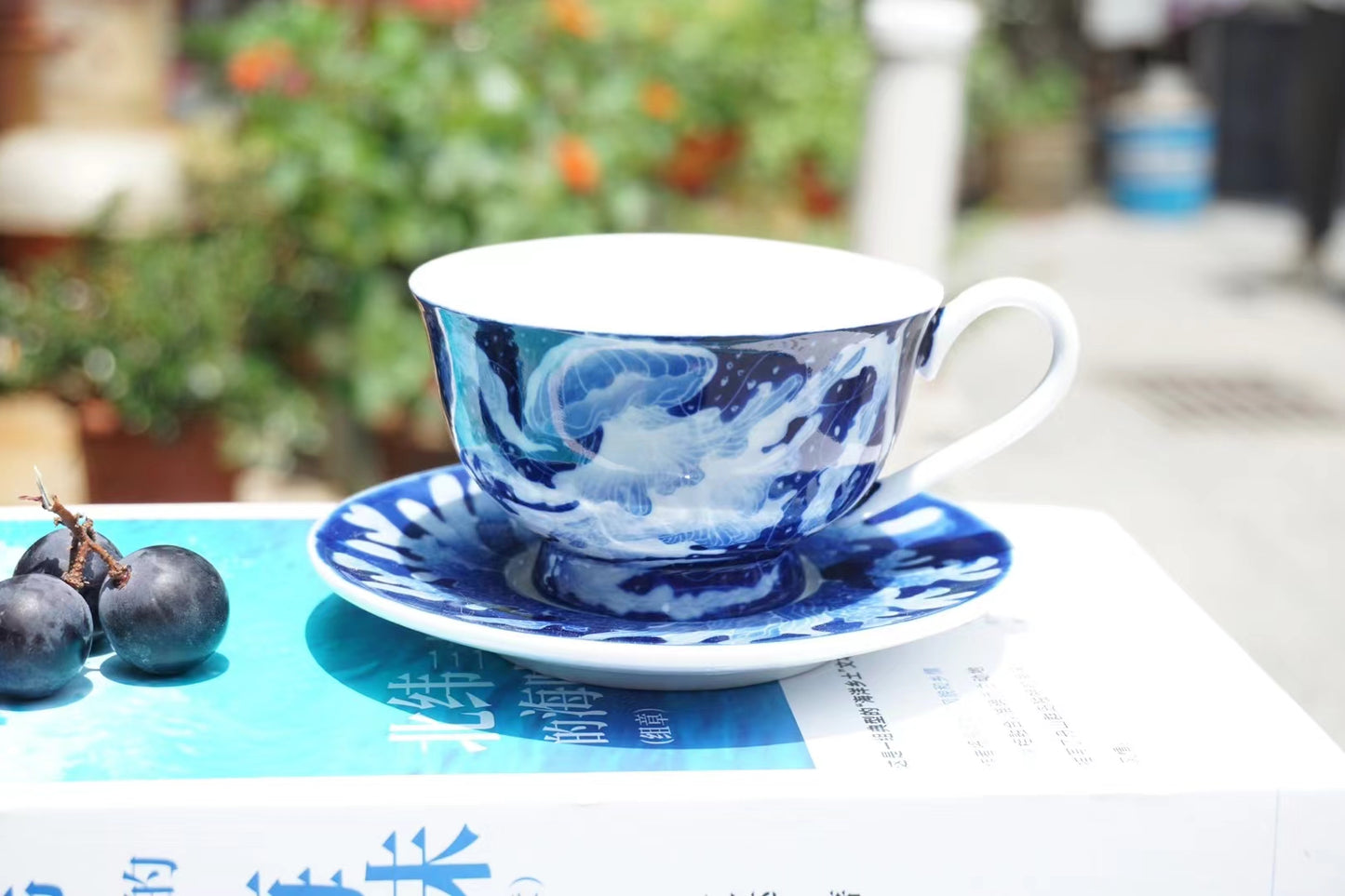 Jellyfish Porcelain coffee cups and coaster（customized）