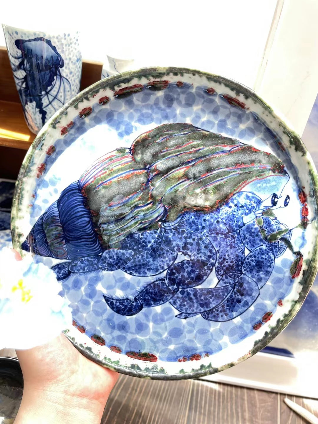 Medium-size Hermit crab porcelain plate（customized）