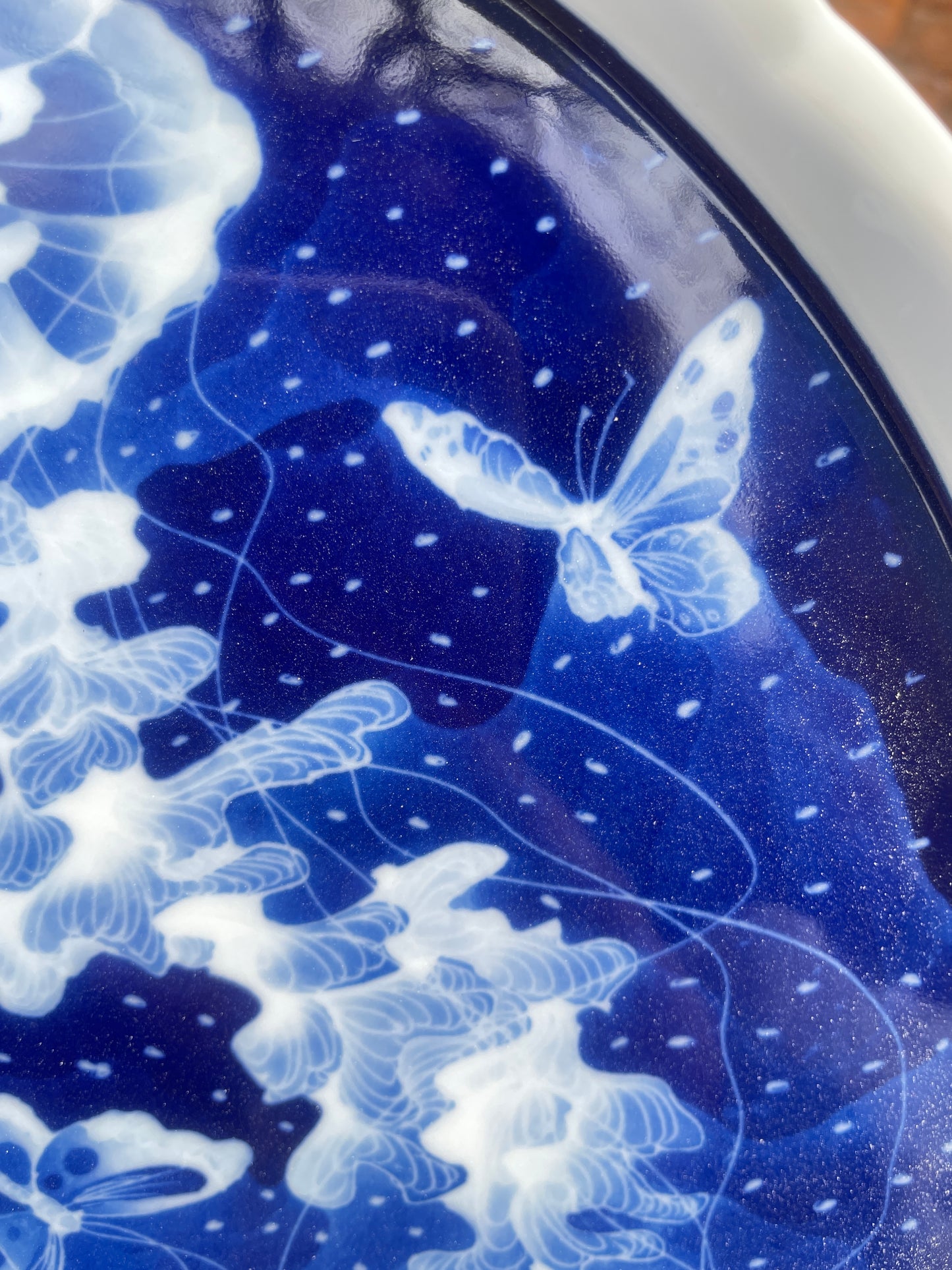 Medium-size Jellyfish and butterfly porcelain plate（customized）